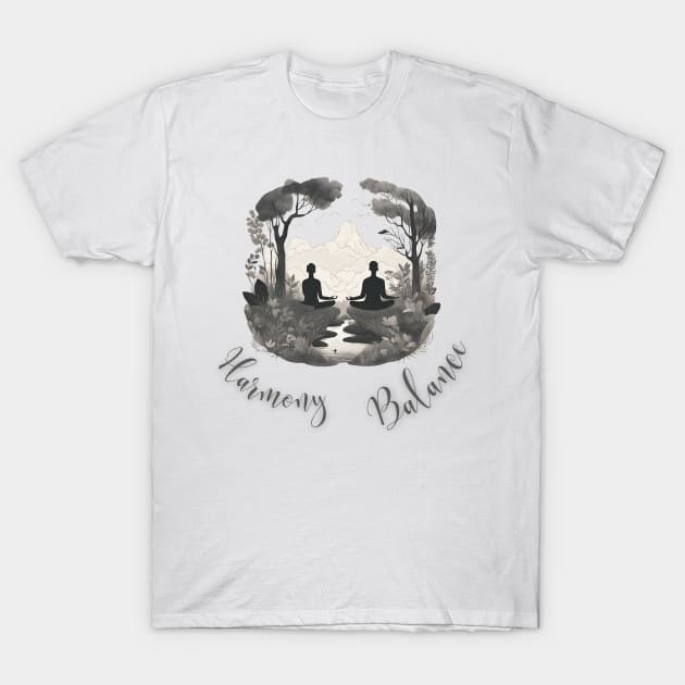 Harmony Balance, Meditation, Inspirational, Mental Health T-Shirt by Peacock-Design